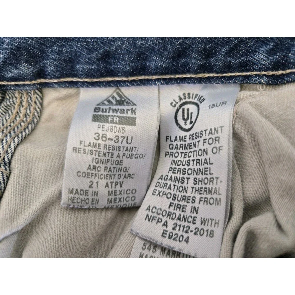 Bulwark FR Jeans Mens 34X31 Fire-Rated Carpenter PEJ8DW5 Work Workwear